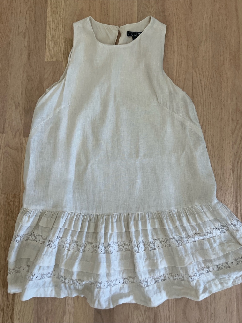 Jcrew Maxine ruffle trim linen dress Small